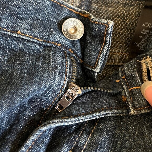 Unique DKNY Long Deconstructed Frayed Denim Skirt Size 0 - Picture 7 of 11